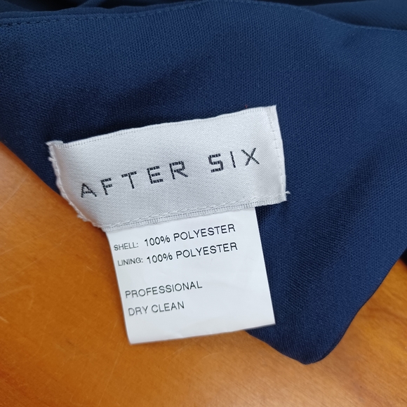 After Six Chiffon Bridesmaid Dress Size 4 In Midnight  Slit Sleeveless Tie Back - Picture 7 of 15